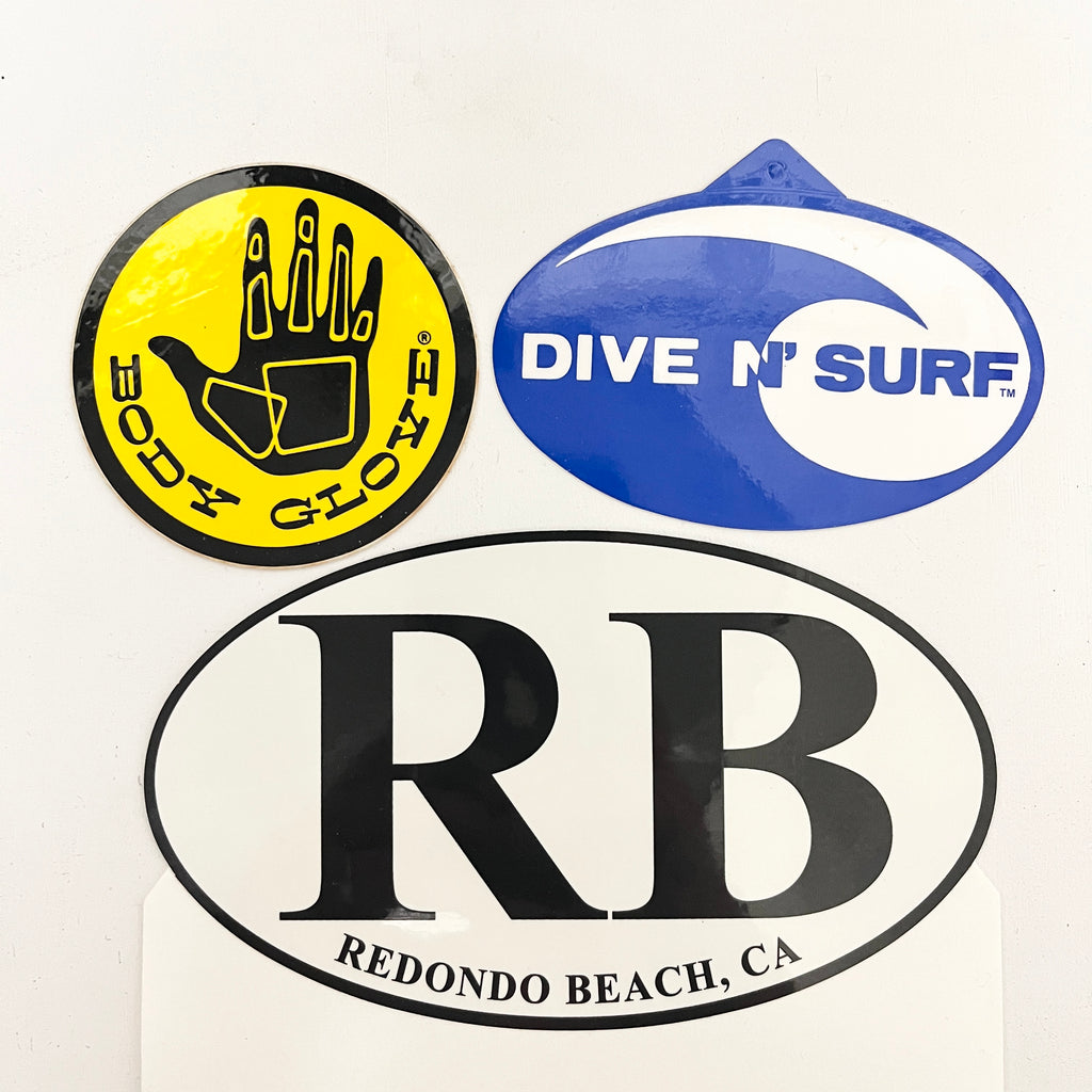 Vintage 1980s Surfing Stickers Body Glove Dive N Surf Redondo Beach