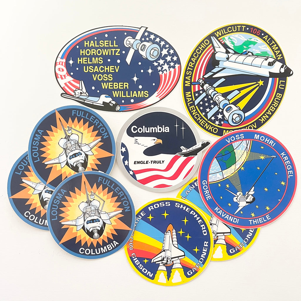 Vintage Space Shuttle Stickers Vintage 1980s NASA Atlantis Columbia Endeavour