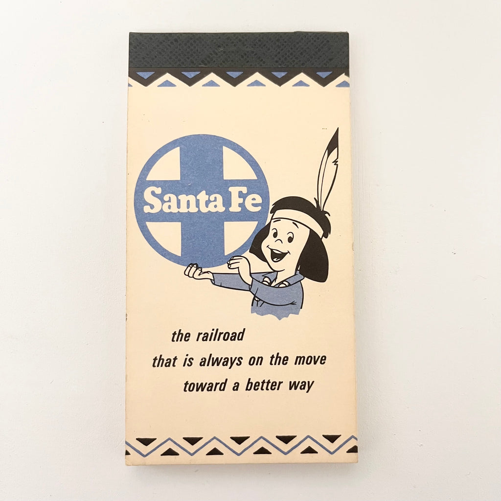 Santa Fe Railroad Note Pad Vintage 1950s