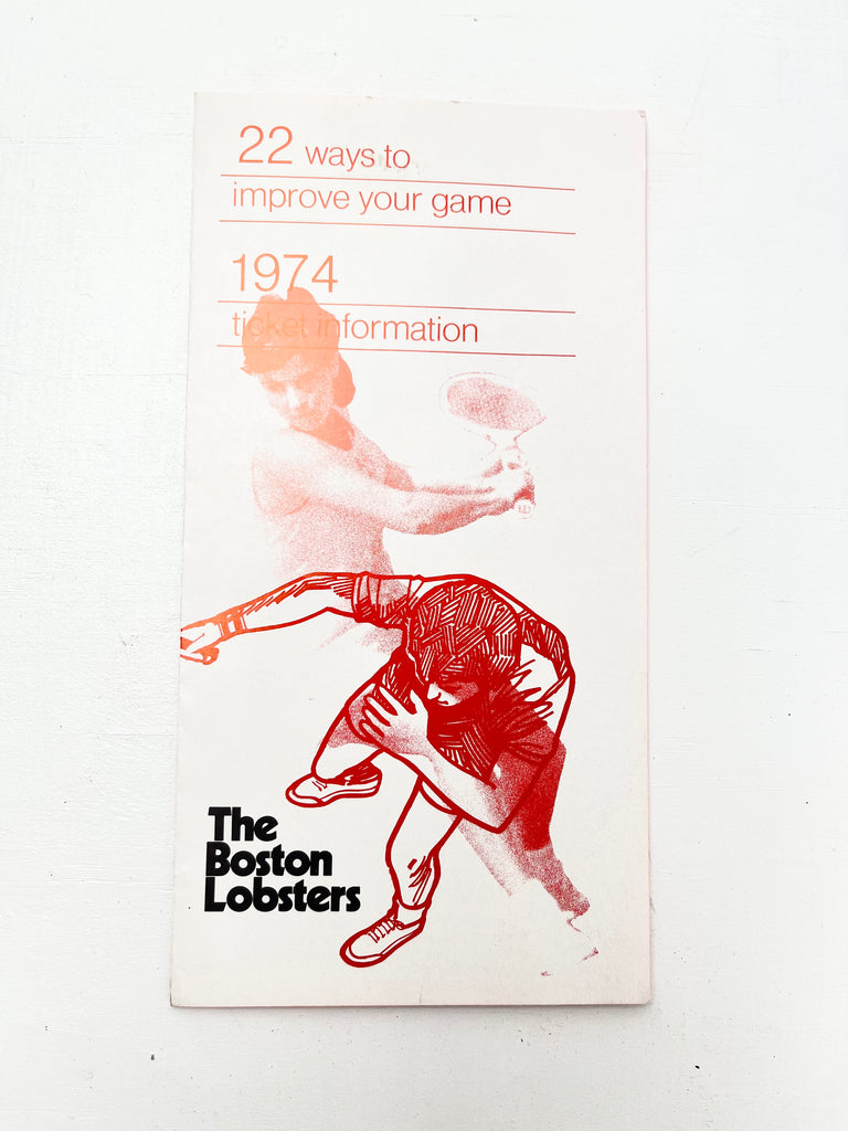 The Boston Lobsters WTT Tennis Brochure Vintage 1970s 22 Ways to Improve Your Game